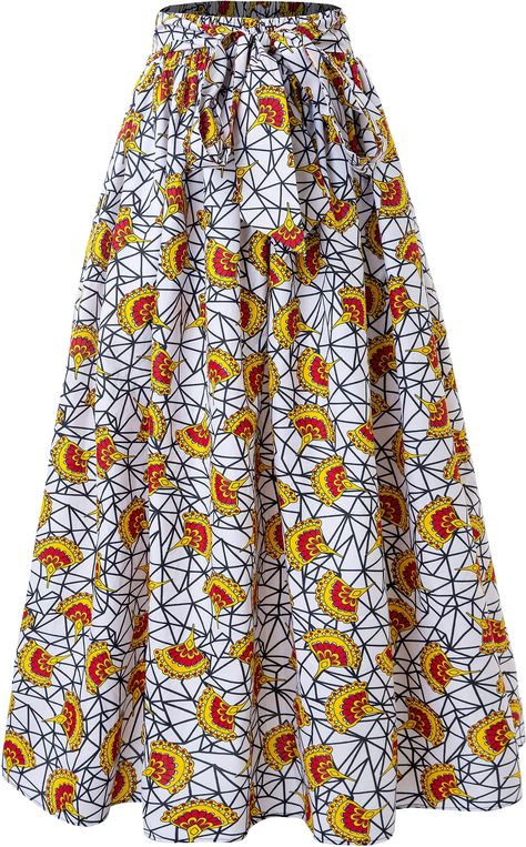 Long African Skirt, Ankara Maxi Skirt, Dashiki Skirt, Clothing Printing, School Wedding, Diy Clothes Hacks, Clothes Hacks, Print Skirts, African Tops