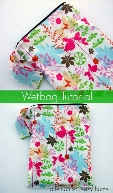 Wetbag Tutorial // a lemon squeezy home Wet Bag Tutorials, Family Design, Baby Sewing Projects, Cloth Pads, Wet Bag, Zippered Pouch, Gift Art, Bags Tutorial, Sewing Projects For Beginners