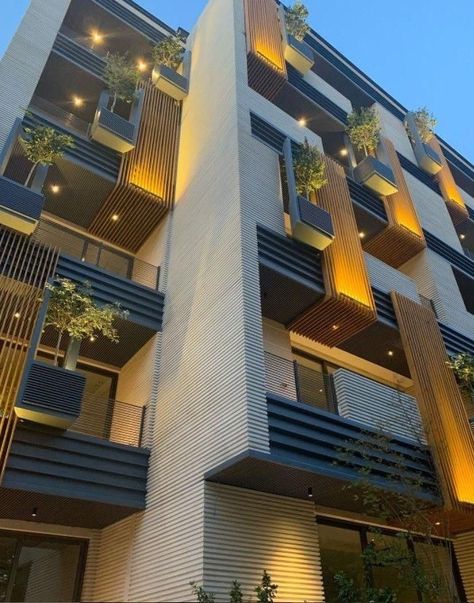 High Rise Building Facade Architecture, 3d Elevation Design, Hotel Facade, Apartments Exterior, 3d Elevation, Window Architecture, Architecture Elevation, Facade Architecture Design, Residential Building Design