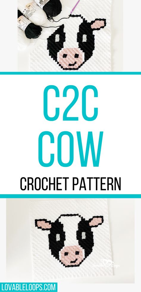 C2c Graphgan Charts Free, Crochet Cow Blanket, Crochet Pattern Free Easy, Crochet Blanket Chart, Crochet Cow Pattern, Cow Crochet Pattern, Crochet Farm, Corner To Corner Crochet Pattern, C2c Patterns