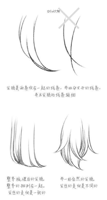 Drawing Hair Tutorial, Manga Hair, 얼굴 드로잉, Body Drawing Tutorial, Hair Sketch, Manga Drawing Tutorials, Digital Painting Tutorials, Anime Hair, Hair Reference