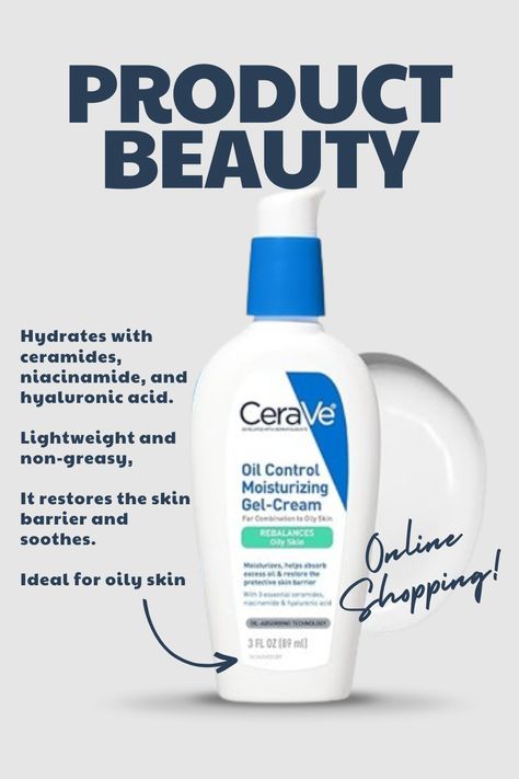 Experience immediate and long-lasting hydration with CeraVe Ultra-Light Moisturizing Gel. This lightweight, water-based formula with ceramides, niacinamide, and hyaluronic acid absorbs quickly, leaving your skin softer and soothed. Perfect for daily use on all skin types. #CeraVe #Moisturizer #Skincare #Hydration #GelMoisturizer Face Moisturizer For Oily Skin, Gel Face Moisturizer, Skin Gel, Moisturizer For Oily Skin, Beauty Cream, Gel Moisturizer, Oil Control, Gel Cream, Face Moisturizer