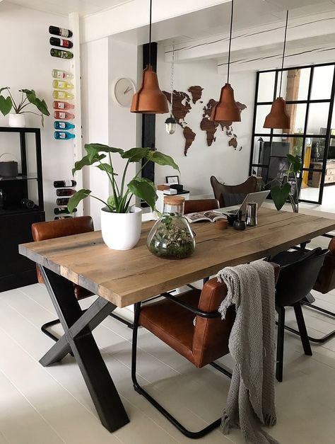 Scandi Industrial Interior, Farm Renovation, Scandi Dining Room, Dining Room Sofa, Dining Room Industrial, Dinning Room Design, Industrial Livingroom, Industrial Interior Design, Home Decor Quotes