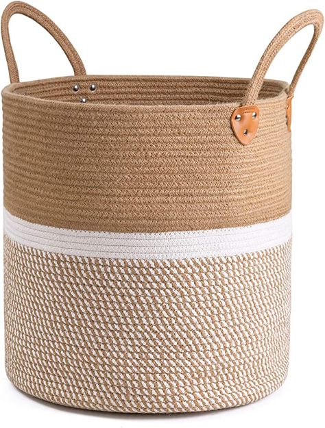 Blanket Storage Basket, Basket Home Decor, Laundry Basket Storage, Shelf Baskets, Jute Basket, Natural Laundry, Toy Storage Baskets, Blanket Basket, Basket With Handles