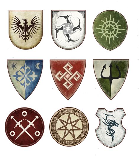 Fantasy Flag Concept Art, Fantasy Heraldry, Fantasy Faction, Shield Designs, Fantasy Map Making, Heraldry Design, Concept Art Tutorial, Arte Punk, Fantasy Props