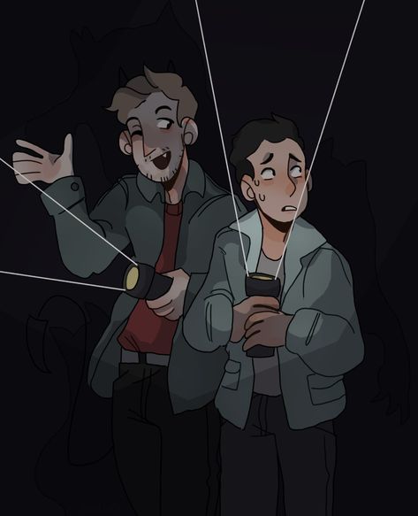 Ghost Hunting Pose Reference, Unsolved Fanart, Demon Shane, Cartoon Art Styles Inspiration, Ghost Files, Its Ya Boy, Buzzfeed Unsolved, Paranormal Investigation, Ghost Hunting