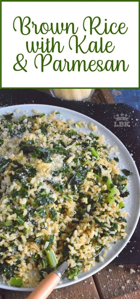 Kale Recipes Healthy, Chopped Kale, Healthy Side Dish, Brown Rice Recipes, Rice Side Dishes, Kale Recipes, Healthy Side, Work Lunch, Healthy Side Dishes