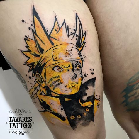 Tattoo Ideas Naruto, Naruto Tattoo Ideas, Tato Naruto, Comic Tattoo, Manga Tattoo, Tattoo Henna, Naruto Tattoo, Pokemon Tattoo, Gaming Tattoo