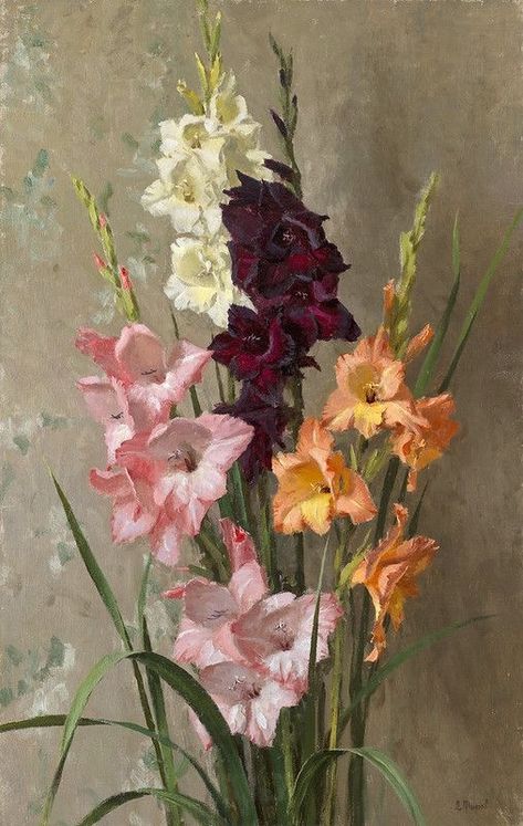 Beautiful Paintings Of Nature, Ars Longa Vita Brevis, Gladiolus Flower, Large Flower Arrangements, Art Items, Gladioli, Oil Pastel Art, Image Painting, Oil Painting Flowers