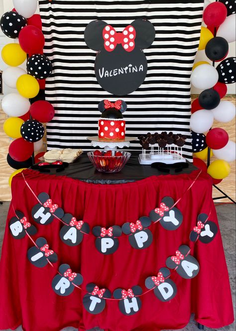 Red Minnie Birthday Party, Minnie Mouse Birthday Party Ideas 2nd Red, Red Minnie Mouse Birthday Party Ideas, Minnie Mouse Birthday Party Ideas Red, Red Minnie Mouse Party Ideas, Red Minnie Mouse Birthday, Mickey Mouse Birthday Theme, Minnie Mouse Birthday Theme, Mickey First Birthday