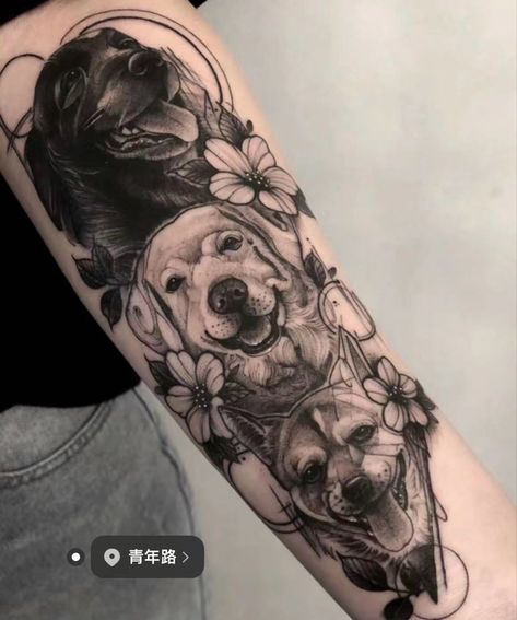 Tattoo Perro, Portrait Tattoo Sleeve, Tato 3d, Tatoo Dog, Dog Portrait Tattoo, Delicate Tattoos For Women, Pitbull Tattoo, Cow Tattoo, Dog Memorial Tattoos