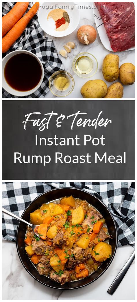 Insta Pot Rump Roast Beef, Instant Pot Rump Roast With Vegetables, Instapot Rump Roast Recipes, Quick Rump Roast Recipe, Beef Rump Roast Instant Pot, Instant Pot Rolled Rump Roast, Pressure Cooker Rump Roast, Instant Pot Roast Beef And Potatoes, Rump Roast In Instant Pot