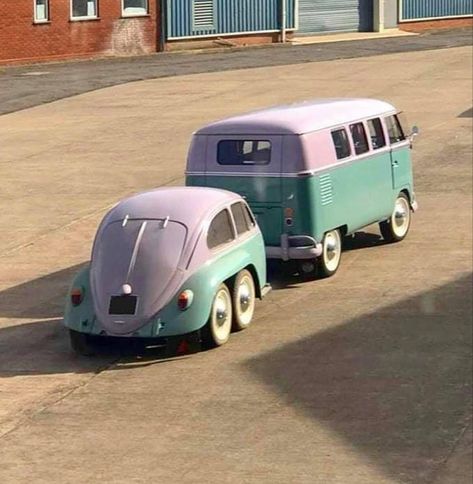 Teardrop Camper Trailer, Vintage Vw Bus, Combi Volkswagen, Custom Trailers, Vw Bus Camper, Combi Vw, Vw Vans, Vintage Volkswagen, Classic Cars Trucks Hot Rods