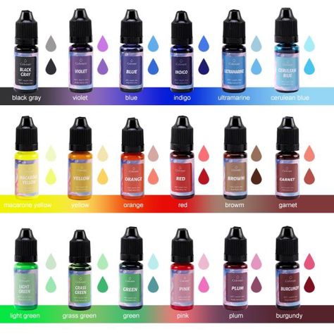 US $0.01 99％ Off | 18 Colors 10ml Liquid Dye Candle Resin Pigment Colorant Resin Soy Wax Dye for DIY Candle Soap UV Epoxy Resin Mold Crafts Making Liquid Candle, Soap Liquid, Resin Candle, Resin Pigment, Epoxy Resin Diy, Candle Dye, Resin Jewelry Diy, Diy Candle, Diy Silicone Molds