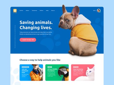 Ramotion Lab: Pet Care Landing Page Concept by Ramotion on Dribbble Pet Websites, Pet Advertising, 블로그 디자인, Pet Design, Publicidad Creativa, Exotic Animals, Web Design Projects, Media Sosial, Design Jobs