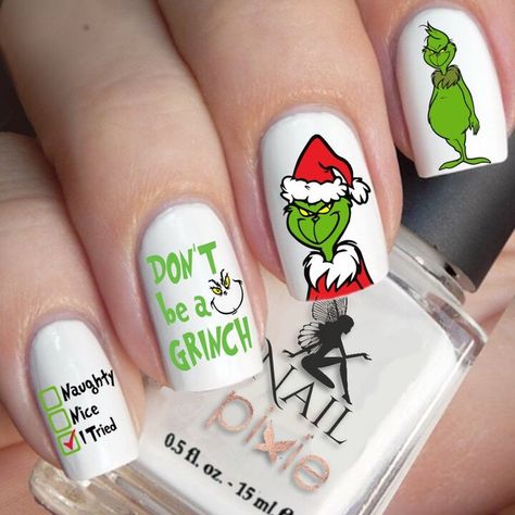 20+ Festive Grinch Nail Designs For The Holiday Season | Le Chic Street Sunshine Coast Australia, Water Nails, Christmas Manicure, Cute Christmas Nails, Seasonal Nails, Christmas Nails Acrylic, Art Water, Cute Nail Art, Clear Nails