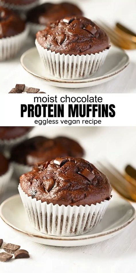 Healthy Protein Cupcakes, High Protein Cupcakes, Moist Protein Muffins, High Protein Chocolate Muffins, Chocolate Protein Powder Muffins, Protein Muffins Chocolate, Protein Chocolate Muffins, Muffins Without Eggs, Protein Baked Goods