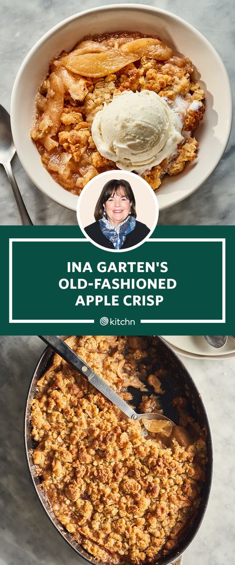 Ina Garten Old Fashioned Apple Crisp, Old Fashioned Apple Crisp Ina Garten, Ina Garden Old Fashioned Apple Crisp, Ina Apple Crisp, Inas Apple Crisp, Ina Garten Apple Crisp Recipe, Baked Apple Crisp Recipe, Old Fashioned Apple Cobbler Recipe, Ina Garden Apple Crisp