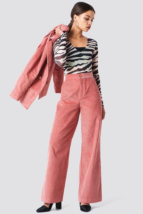 Dark Pink Pants Outfit, Pink Corduroy Pants Outfit, Dark Dusty Pink, Fur Jacket Outfit, Pink Corduroy Pants, Pink Pants Outfit, Corduroy Pants Outfit, Corduroy Suit, Sparkly Party Dress