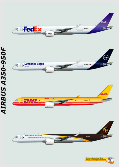 A950F in 4 large cargo carrier's livery Airplane Livery Design, Aviation Education, Phone Lock Screen Wallpaper, Airbus A350, Cargo Ships, All Airlines, Flying Vehicles, Airline Company, Cargo Aircraft