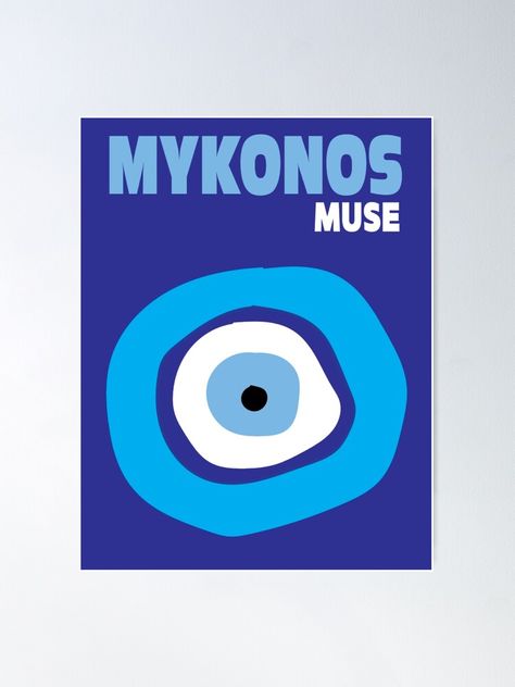 Mykonos Poster Evil Eye, Mykonos Muse Poster, Mykonos Wallpaper, Mykonos Greece Poster, Mykonos Painting, Mykonos Poster, Muse Poster, Greek Poster, Greece Poster