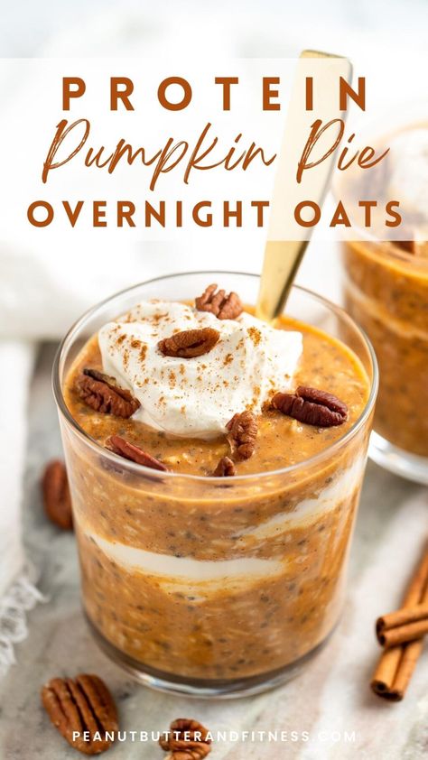 Healthy Pumpkin Pie Protein Overnight Oats, Overnight Oats Pumpkin Pie, Fall Overnight Oats Recipe Healthy, Pumpkin Overnight Oats Vegan, The Best Overnight Oats Recipe, Keto Pumpkin Overnight Oats, Pumpkin Oatmeal Overnight Oats, Overnight Oats Pumpkin Healthy, Pumpkin Pie Overnight Oats Protein