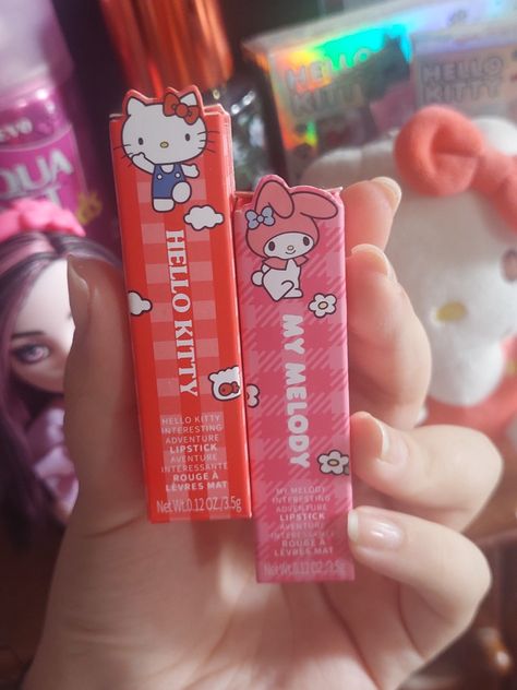 Miniso l Hello kitty l My Melody Miniso Japan, Miniso Products, Hello Kitty Makeup, Hello Kitty Collection, My Melody, Lip Care, Lip Balm, The Balm, Hello Kitty