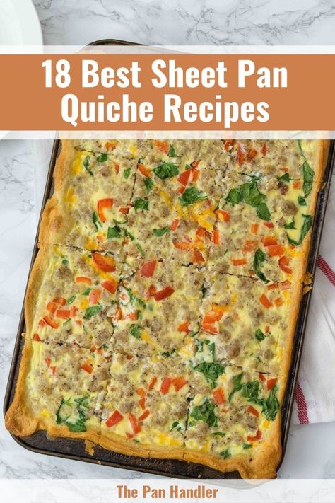 Quiche Recipes For A Crowd, Sheet Pan Quiche Brunch Recipes, Quiche In A 9x13 Pan, Breakfast Quiche For A Crowd, Quiche 9x13 Pan, Sheet Pan Brunch Recipes, Crustless Quiche 9x13 Pan, Quiche For A Crowd Brunch, Sheet Pan Breakfast Ideas