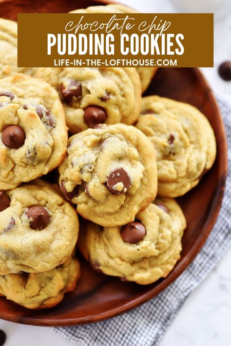 Chocolate Chip Pudding Cookies Bisquick Chocolate Chip Cookies, Cookie Dough Vegan, Pudding Cookies Recipes, Chocolate Chip Pudding, Chocolate Chip Pudding Cookies, Best Cookies Ever, Ultimate Cookies, Peanut Butter Chocolate Chip Cookies, Pudding Cookies