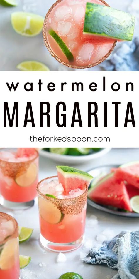 This refreshing Watermelon Margarita Recipe, made with just three simple ingredients and no added sugars, is guaranteed to be your favorite summer cocktail. Perfect for all your summertime gatherings, grab a watermelon, limes, and a bottle of tequila because today we're making these beautiful, refreshing, and delicious Watermelon Margaritas! Chicken Pancit, Watermelon Margarita Recipe, Frozen Watermelon Margarita, Pancit Bihon, Watermelon Margaritas, Cucumber Margarita, Booze Cruise, Frozen Watermelon, Keto Drinks