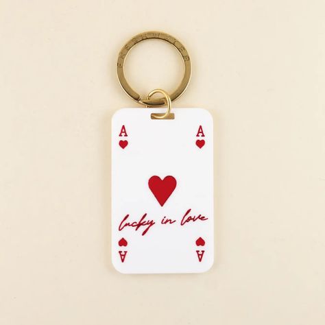 Feeling Lucky?! Play your best hand this Valentine's Day with our Limited Edition Lucky in Love Playing Card Collection. Inspired by a good ol' fashioned deck of cards, (with some personal touches included), this trend-setting collection is a winning hand. Cute Wishlist Ideas, Boyfriend Girlfriend Gifts, Valentines Day Collection, Keychain Charms, Love Keychain, Augusta Ga, Feeling Lucky, Lucky In Love, Tassel Keychain