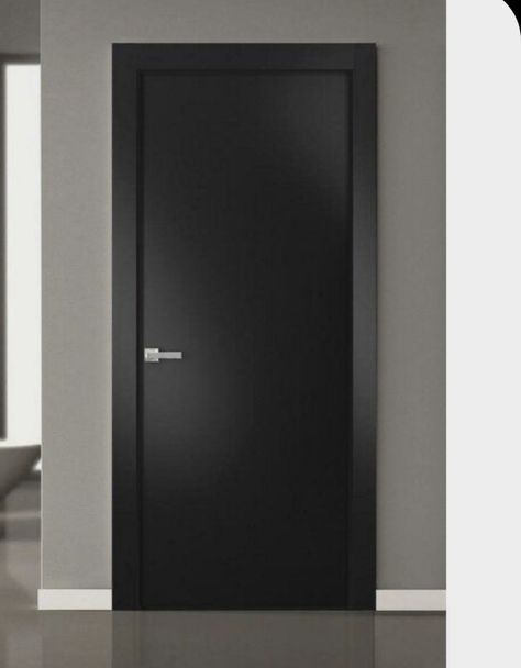 Black Room Doors, Dark Grey Doors Interior, Black Trim Interior, Grey Interior Doors, Charcoal Interior, Dark Doors, Interior Door Styles, Dream Basement, Modern Exterior Doors