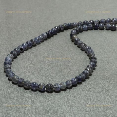 Iolite Necklace, Iolite Stone, Daughters Day, Beaded Wedding, Anniversary Gift For Her, Stunning Necklace, Adjustable Necklace, Sterling Silver Studs, Unique Necklaces