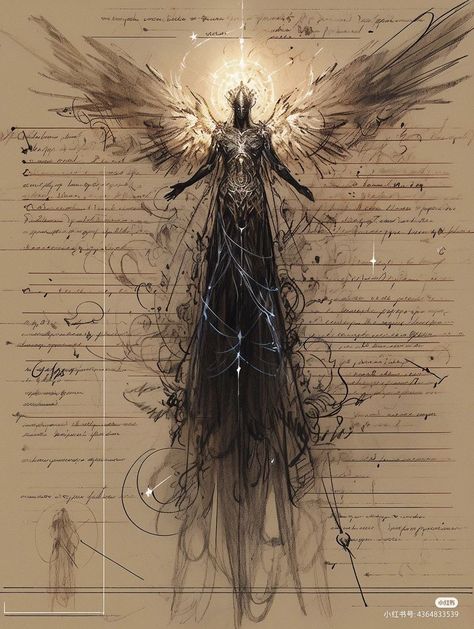 Creatures Of Darkness, Eldritch Angel Concept Art, Fantasy God Aesthetic, Fantasy Celestial Art, Fantasy God Concept Art, Dnd Gods Concept Art, God Aesthetic Dark, Nephilim Art, God Concept Art