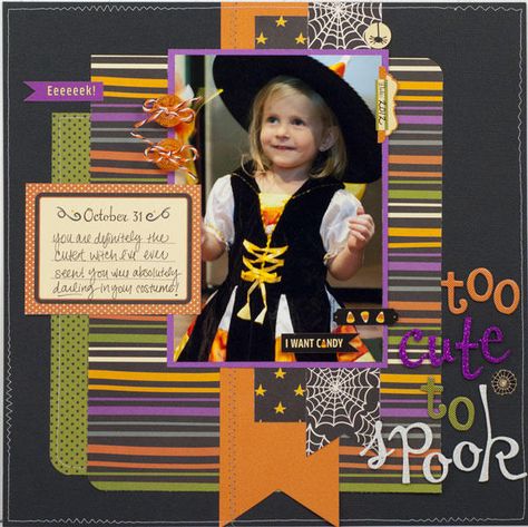 Calendar October Spice Collection, Fall Scrapbook Layouts, Halloween Layout, Holiday Scrapbook, Picture Layouts, Halloween Scrapbook, Fall Scrapbook, Birthday Scrapbook, Memory Scrapbook