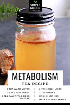 Metabolism Tea, Easy Green Smoothie, Baking Powder Uses, Baking Soda Beauty Uses, Makanan Diet, Healthy Drinks Recipes, Health Drink, Healthy Juices, Fat Burning Drinks