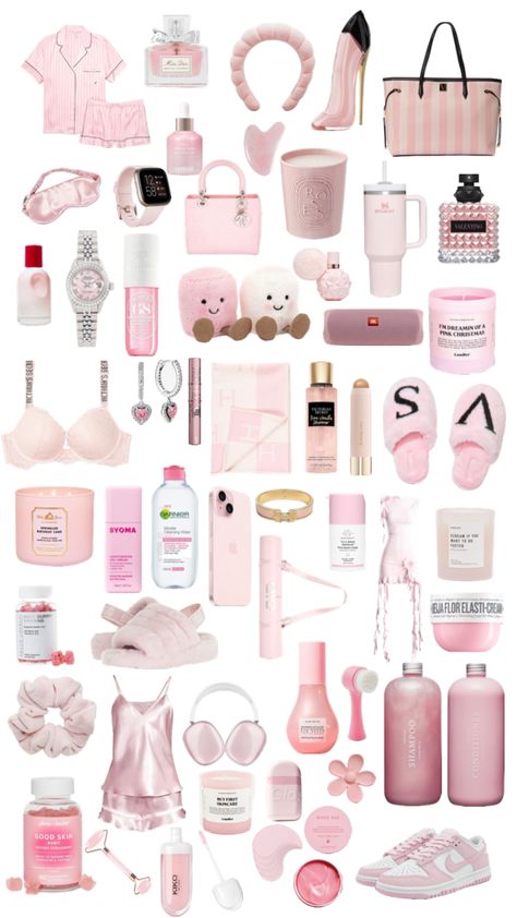 Girly Things To Buy Beauty Products, Girly Must Haves, Girly Girl Stuff, Girl Must Haves, Girly Essentials, Girly Items, Pink Princess Aesthetic, Girly Christmas Gifts, Pink Wardrobe