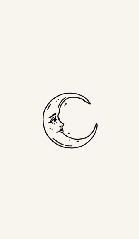 Tiny Full Moon Tattoo, Small Moon Face Tattoo, Bohemian Moon Tattoo, Sleeping Moon Tattoo, Moonface Tattoo, Female Moon Tattoo, Moon Tattoo On Leg, Simple Celestial Tattoo, Pretty Moon Tattoos