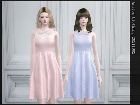 Peter Pan Dress, Braided Dress, Sims 4 Dresses, Female Clothing, Gaming Clothes, Maxis Match, The Sims Resource, Sims Resource, Featured Artist