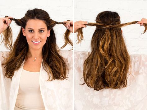 Long Hair Diy, Beach Waves Hair Tutorial, Half Up Wedding, Formal Hairstyles For Long Hair, Wedding Hair Half, Diy Wedding Hair, Hot Haircuts, Wedding Hairstyles Tutorial, Half Up Half Down Hairstyles