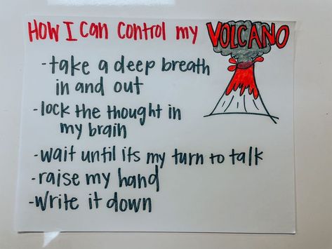 My Mouth Is A Volcano Anchor Chart, My Mouth Is A Volcano Activities, Preschool Behavior Management, August Activities, Elsa Support, Classroom Vibes, Volcano Activities, Preschool Behavior, Book Lessons