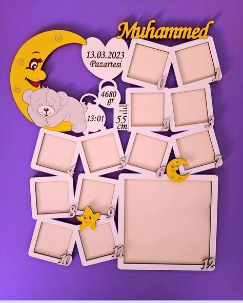 Picture Frame Birthday Gift, Purple Butterfly Cake, Frame Birthday Gift, Small Frames, Frame Birthday, Baby Milestones Pictures, Baby Photo Frames, Frame Panel, Milestone Pictures