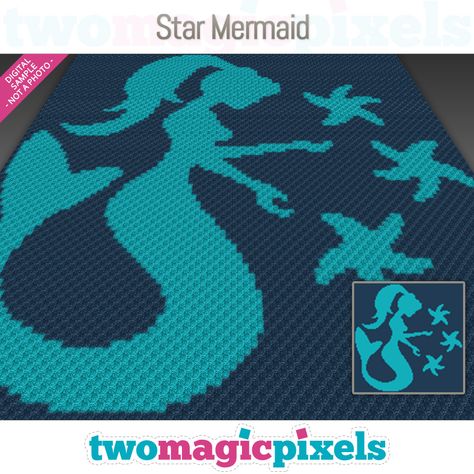 Magic Pixels, Two Magic Pixels, Cross Stitch Graph, Sc Crochet, C2c Graph, Cross Stitch Knitting, Cross Stitch Plastic Canvas, Crochet Graph, Crochet Mermaid