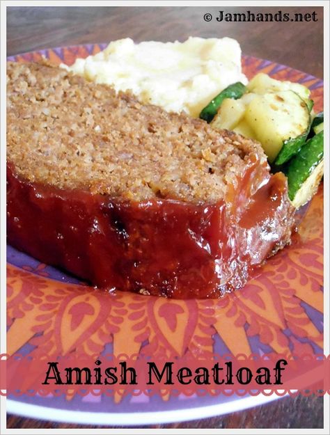 Amish Meatloaf Recipe, Amish Meatloaf, Pressure Cooker Meatloaf, Flavored Crackers, Basic Meatloaf Recipe, Sweet Glaze, Amish Recipes, Dutch Recipes, Potato Casserole