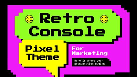 Download the Retro Console Pixel Theme for marketing template for PowerPoint or Google Slides Retro Console, Presentation Maker, Powerpoint Tutorial, Teacher Toolkit, Template For Powerpoint, Marketing Presentation, Icebreaker Activities, Social Media Marketing Plan, Marketing Technology