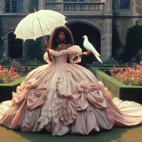 Royalty Aesthetic Queen, Debutante Aesthetic, Brigerton Outfit Inspired, Black Royalty Aesthetic, Dreamy Poses, Bridgerton Prom, Black Princesscore, Black Princess Aesthetic, Regency Era Fashion