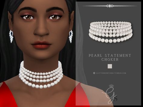 Sims 4 Cc Pearls, Sims 4 Pearls, Sims 4 Pearl Necklace, Sims 4 Cc Choker, Big Pearl Necklace, Large Pearl Necklace, Cc Shoes, Sims 4 Cc Shoes, Layered Pearl Necklace