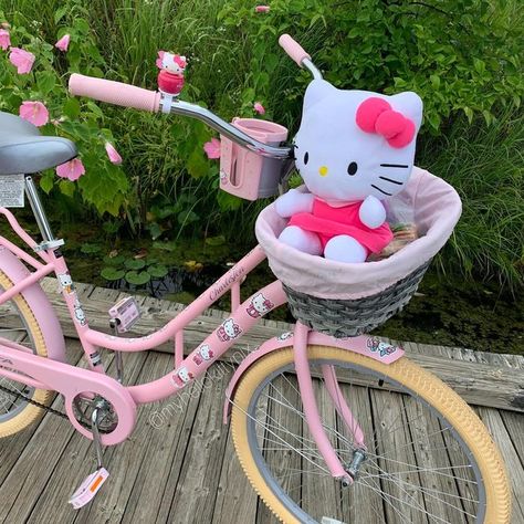 Hello Kitty Bicycle, Cute Bicycles, Hello Kitty Bike, Shifting Help, Pet Rabbit Care, Pink Bicycle, Pink Bike, Hello Kitty Rooms, Photos Aesthetic