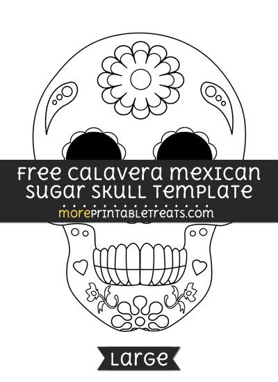 Free Calavera Mexican Sugar Skull Template - Large Sugar Skull Template, Skull Template, Halloween Beaded Jewelry, Mexican Celebrations, Mexican Sugar Skull, Halloween Pumpkins Painted, Skull Style, Halloween Beads, Computer Paper