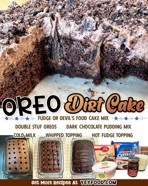 Oreo Dream Dessert, Oreo Dirt Pudding Cake, Brownie Dirt Cake, Birthday Dirt Cake, Dirt Cake Birthday, Christmas Dirt Cake, Dirt Poke Cake, Dirt Birthday Cake, Easy Oreo Dirt Cake